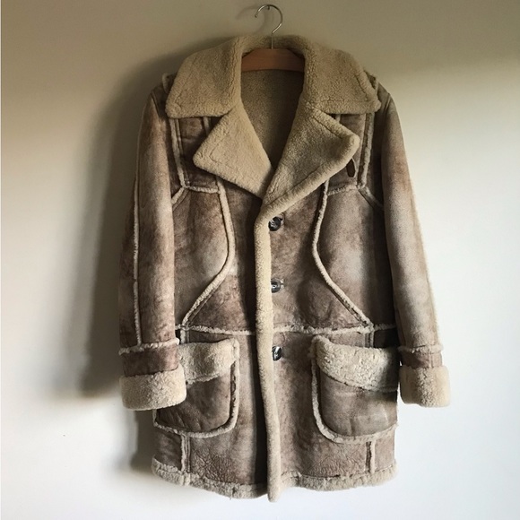 Vintage Other - Vintage Portobello Shearling Sheepskin Coat Jacket Mens Size Large